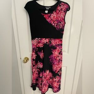 Women’s pink and black floral dress